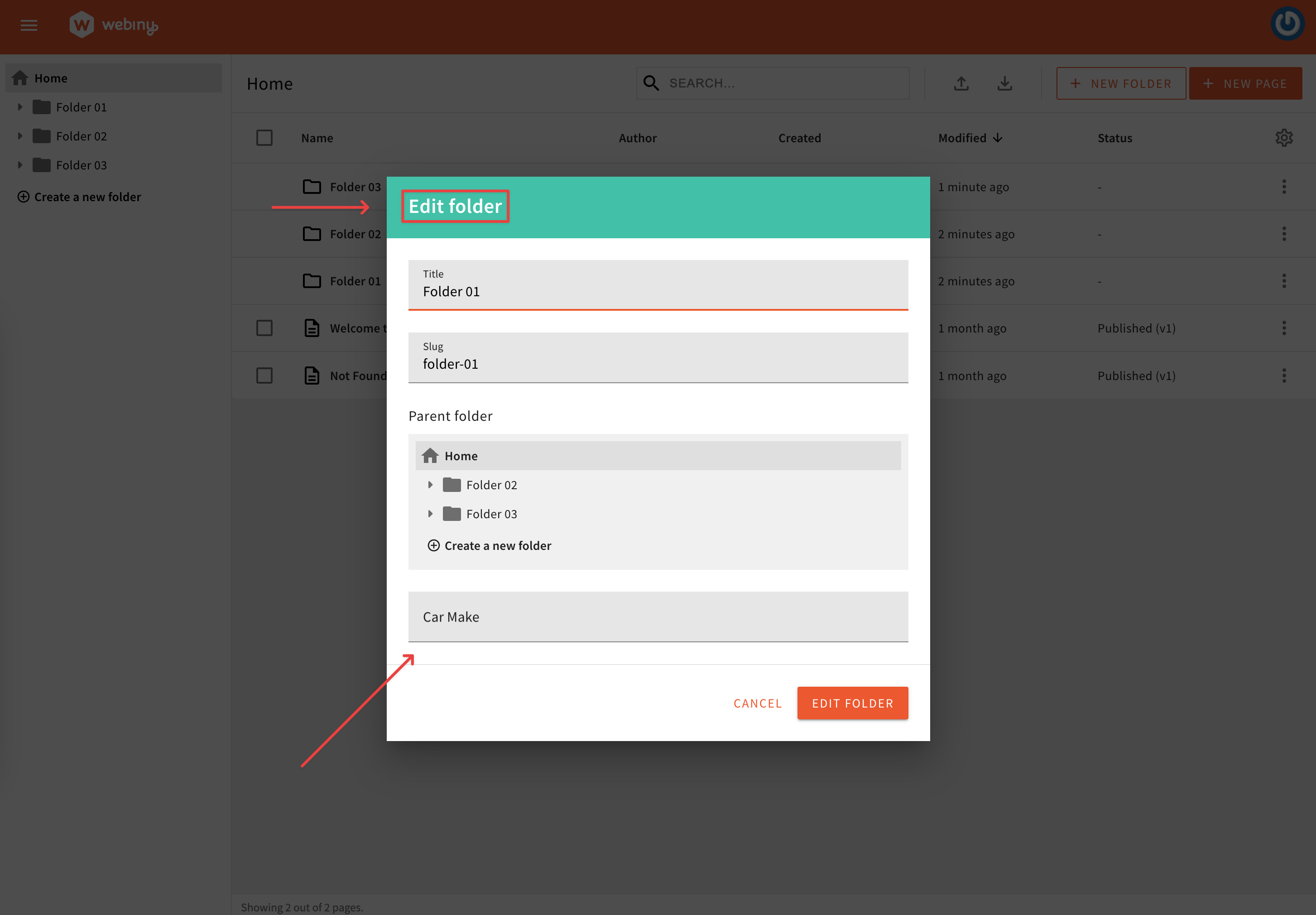 Custom renderer is applied to 'carMake' field